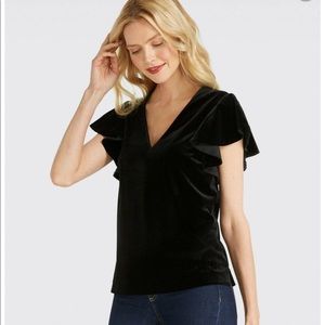 🎈SALE NW/OT Draper James Velvet Flutter Sleeve Blouse